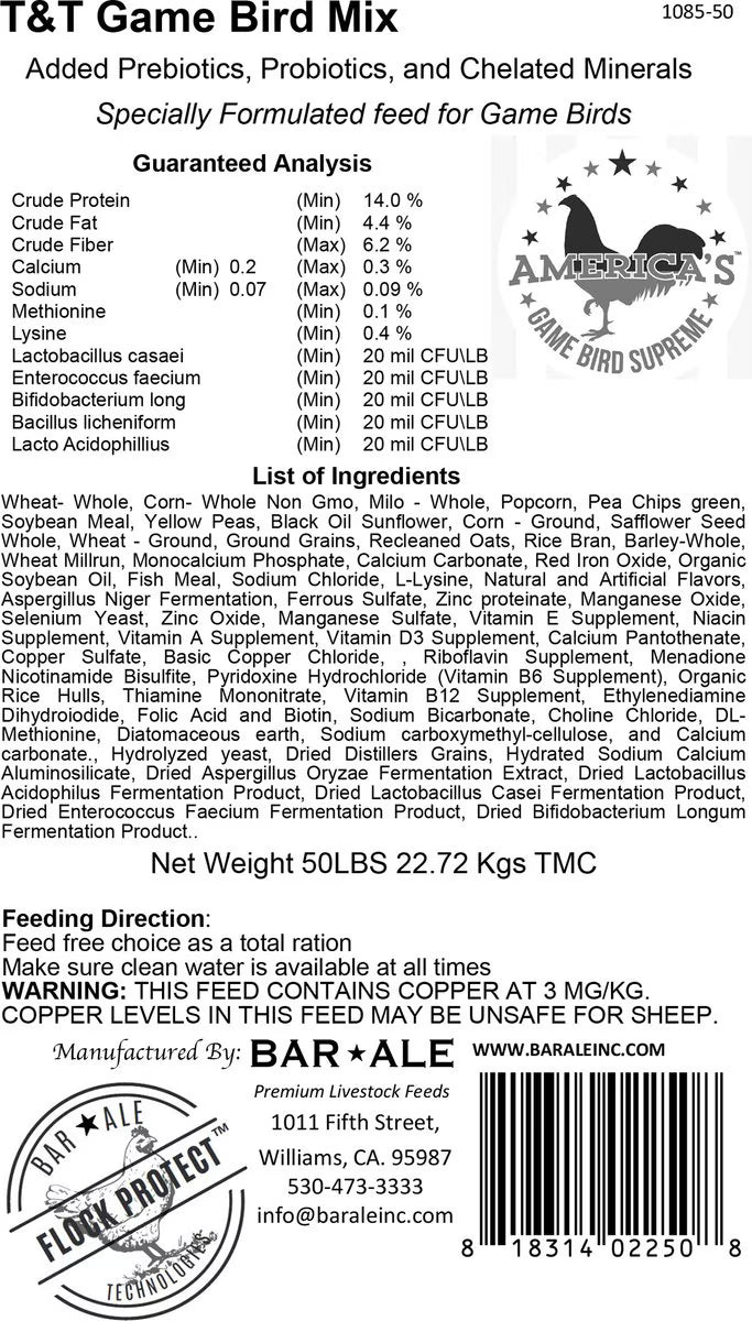 T & T Game Bird mix 75 lb