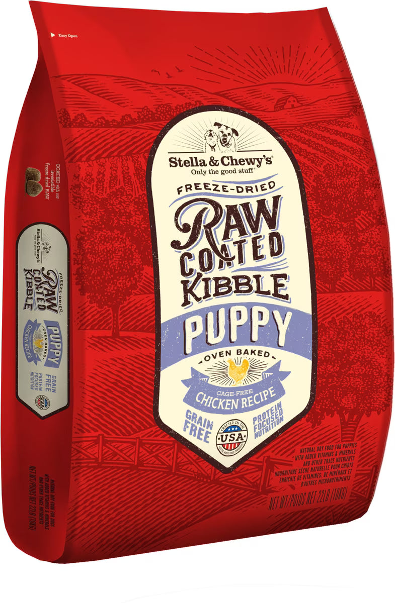 Stella & Chewy's Raw Coated Cage-Free Chicken Recipe Puppy Grain-Free Dry Dog Food 22lb