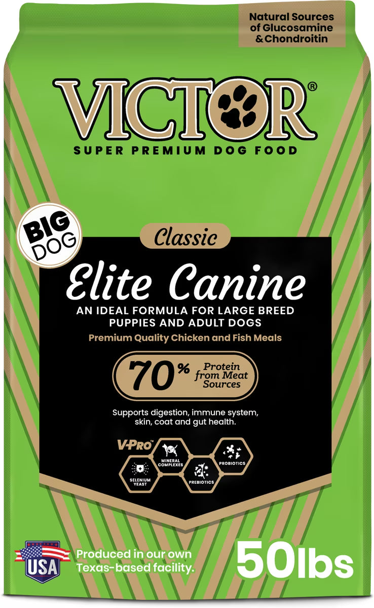 VICTOR Large Breed Chicken & Fish Meal Elite Canine Dry Dog Food 50LB