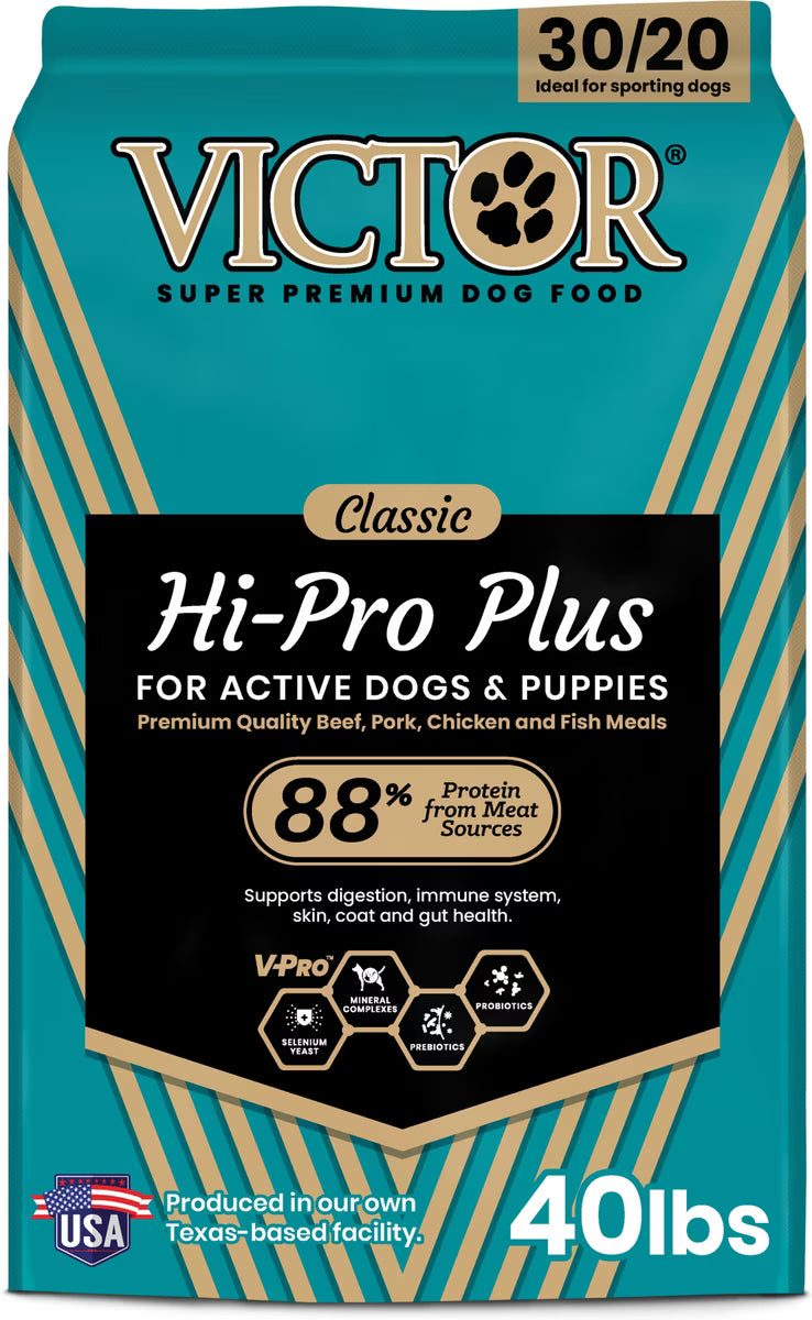 VICTOR Hi-Pro Plus 30/20 Active Sporting High Protein Gluten-Free Dry Dog Food 40lb