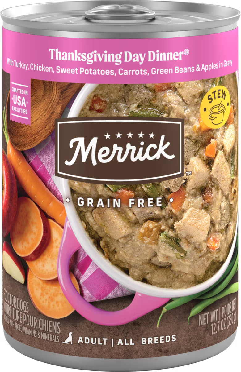 Merrick Grain-Free Wet Dog Food Thanksgiving Day Dinner  12.7oz