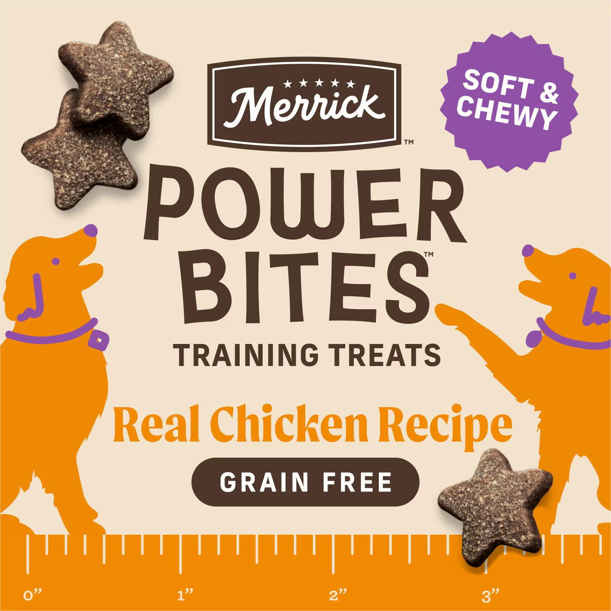 Merrick Power Bites Real Chicken Recipe Grain-Free Soft & Chewy Dog Treats 6oz