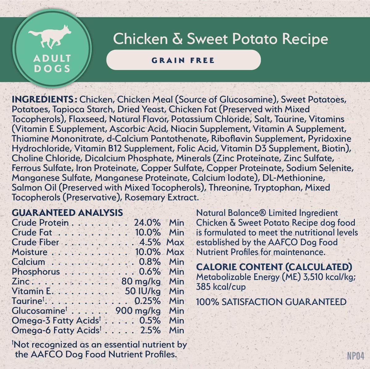 Natural Balance Limited-Ingredient Grain-Free Chicken & Sweet Potato Recipe Dry Dog Food 24lb
