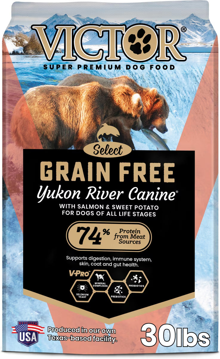 VICTOR Grain-Free Yukon River Canine with Salmon High Protein Dry Dog Food 30lb