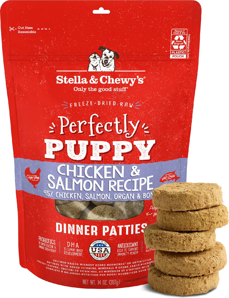 Stella & Chewy's Perfectly Puppy Chicken & Salmon Patties Freeze-Dried Dog Food 14oz