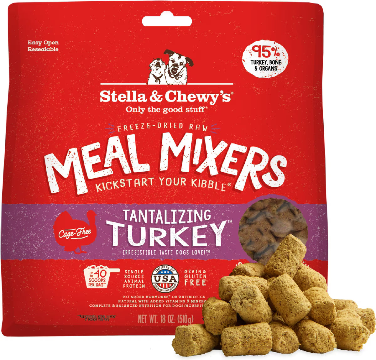 Stella & Chewy's Turkey Meal Mixers Freeze-Dried Raw Dog Food Topper 18z