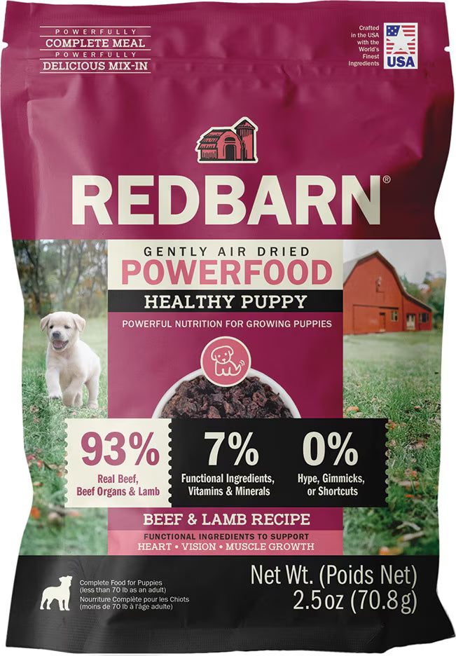 Redbarn Powerfood Healthy Puppy Beef & Lamb Grain-Free Gently Air-Dried Dog Food 2.5oz