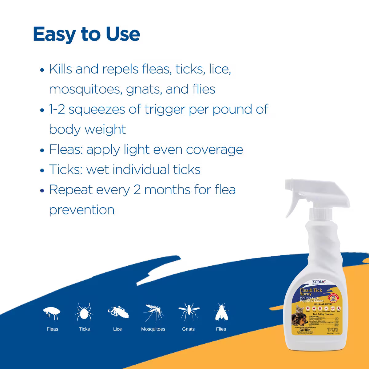 Zodiac Flea & Tick Spray for Dogs & Cats 16oz