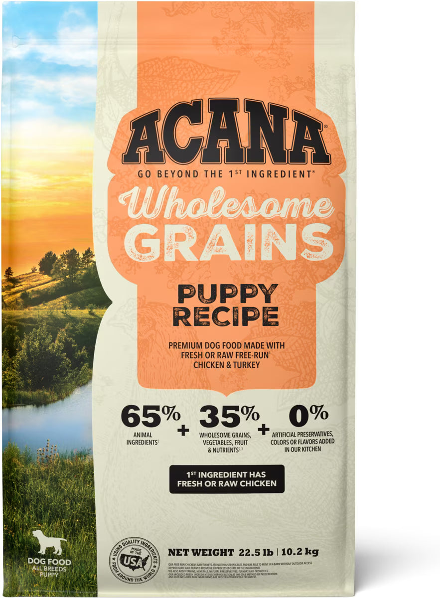 ACANA Wholesome Grains Puppy Real Chicken Eggs &Turkey Dry Dog Food 22.5lb
