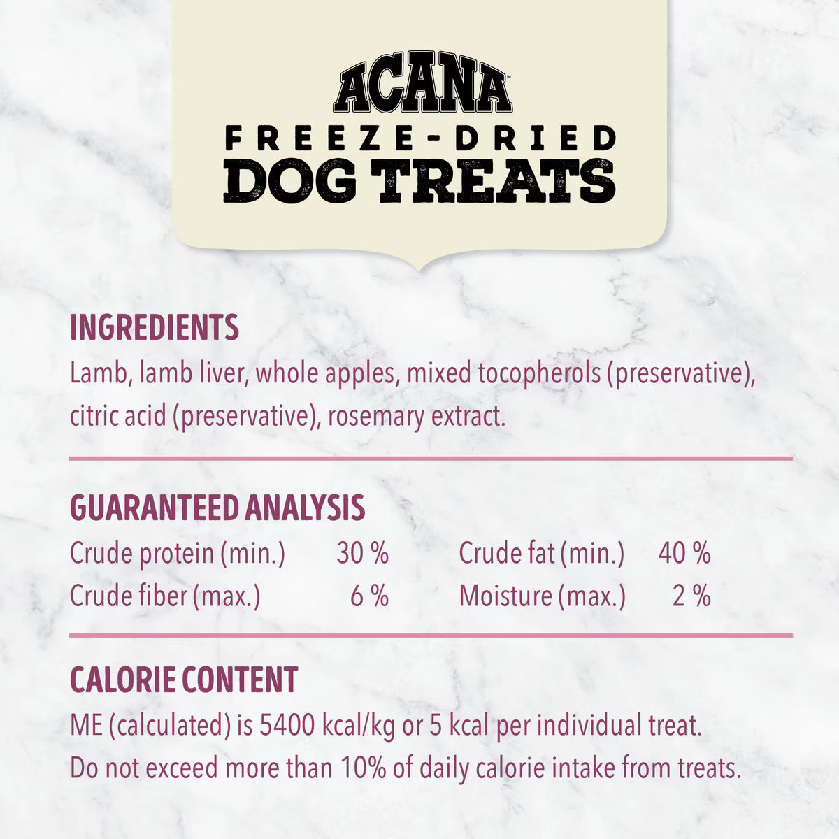 ACANA Singles Lamb & Apple Grain-Free Freeze-Dried Dog Treats 1.25oz