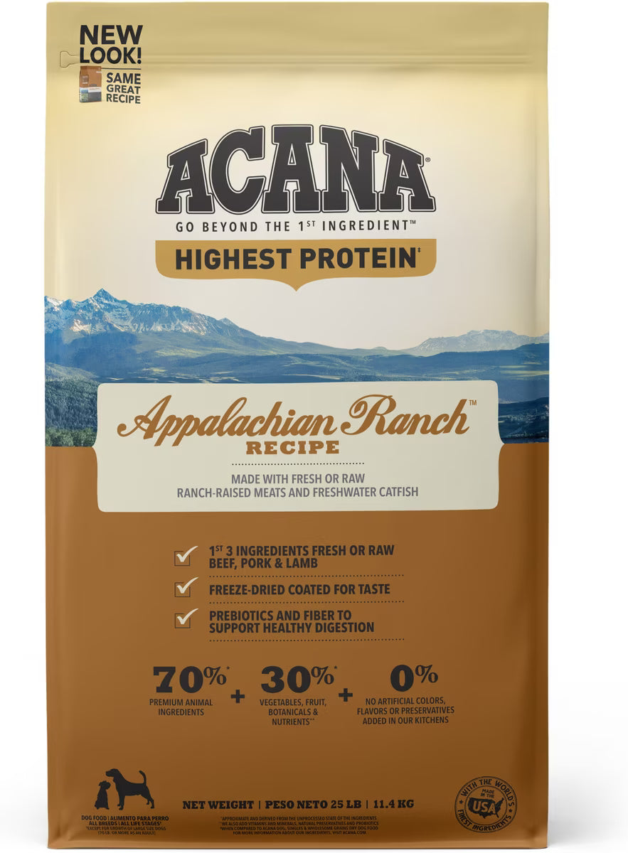 ACANA Appalachian Ranch Grain-Free Dry Dog Food 25lb