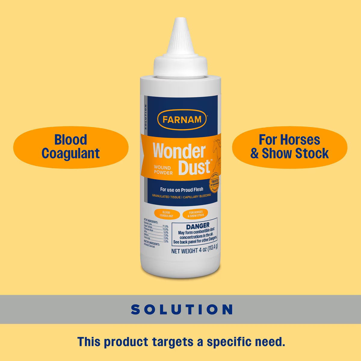 Farnam Wonder Dust Dog & Horse Wound Care Powder 4oz