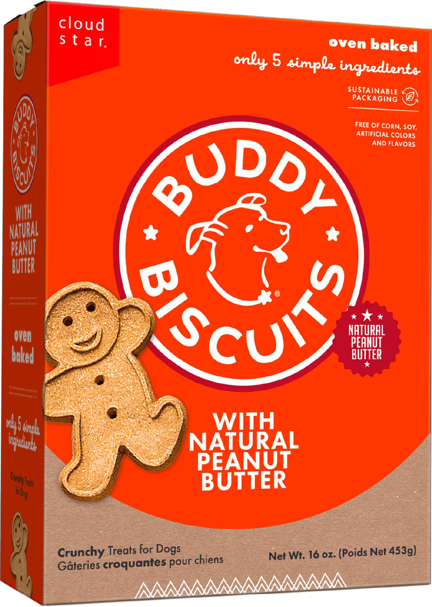 Buddy Biscuits with Peanut Butter Oven Baked Dog Biscuits 16oz