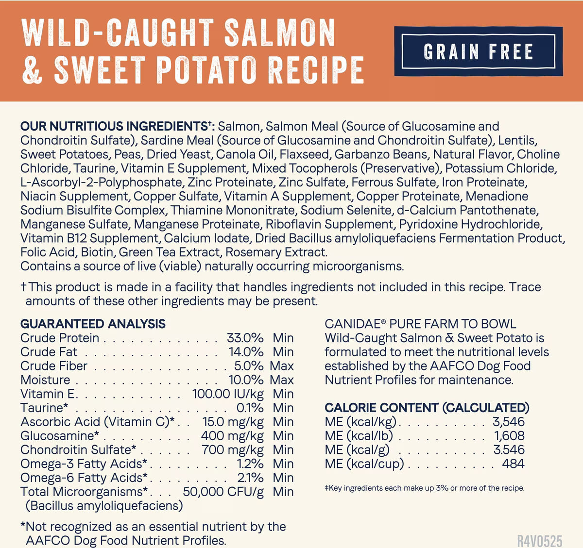 Canidae Pure Farm to Bowl Wild-Caught Salmon & Sweet Potato Recipe Dry Dog Food 22lb
