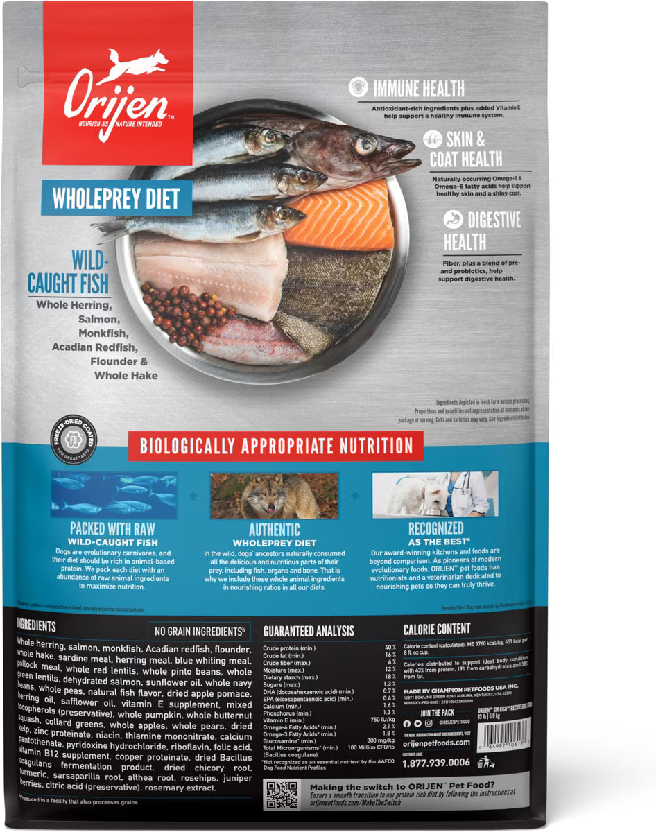 Orijen Six Fish Grain-Free Dry Dog Food 13lb