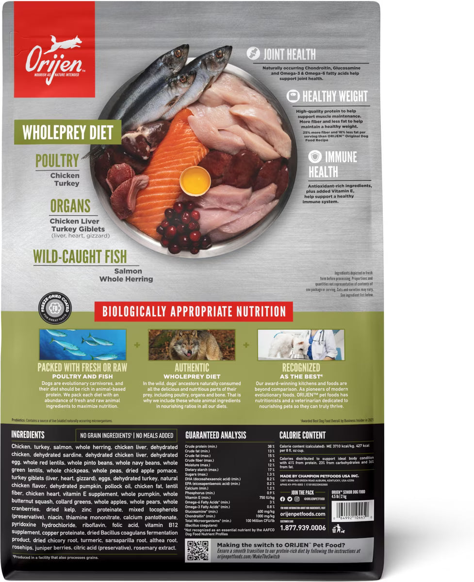 Orijen Senior Grain-Free Dry Dog Food 4.5LB