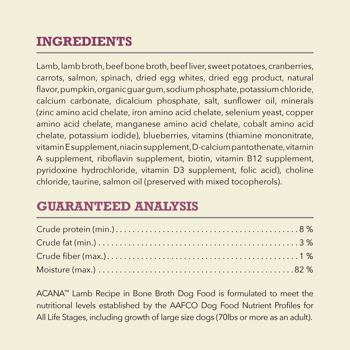 ACANA Premium Chunks Lamb in Bone Broth Grain-Free Wet Dog Food 12.8OZ