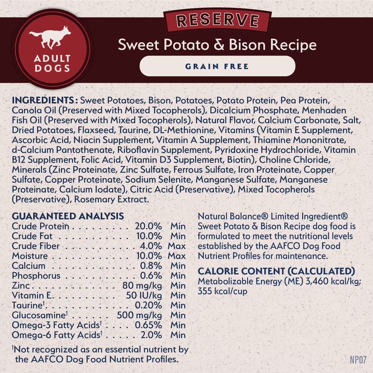 Natural Balance Limited Ingredient Grain-Free Sweet Potato & Bison Recipe Dry Dog Food 22lb