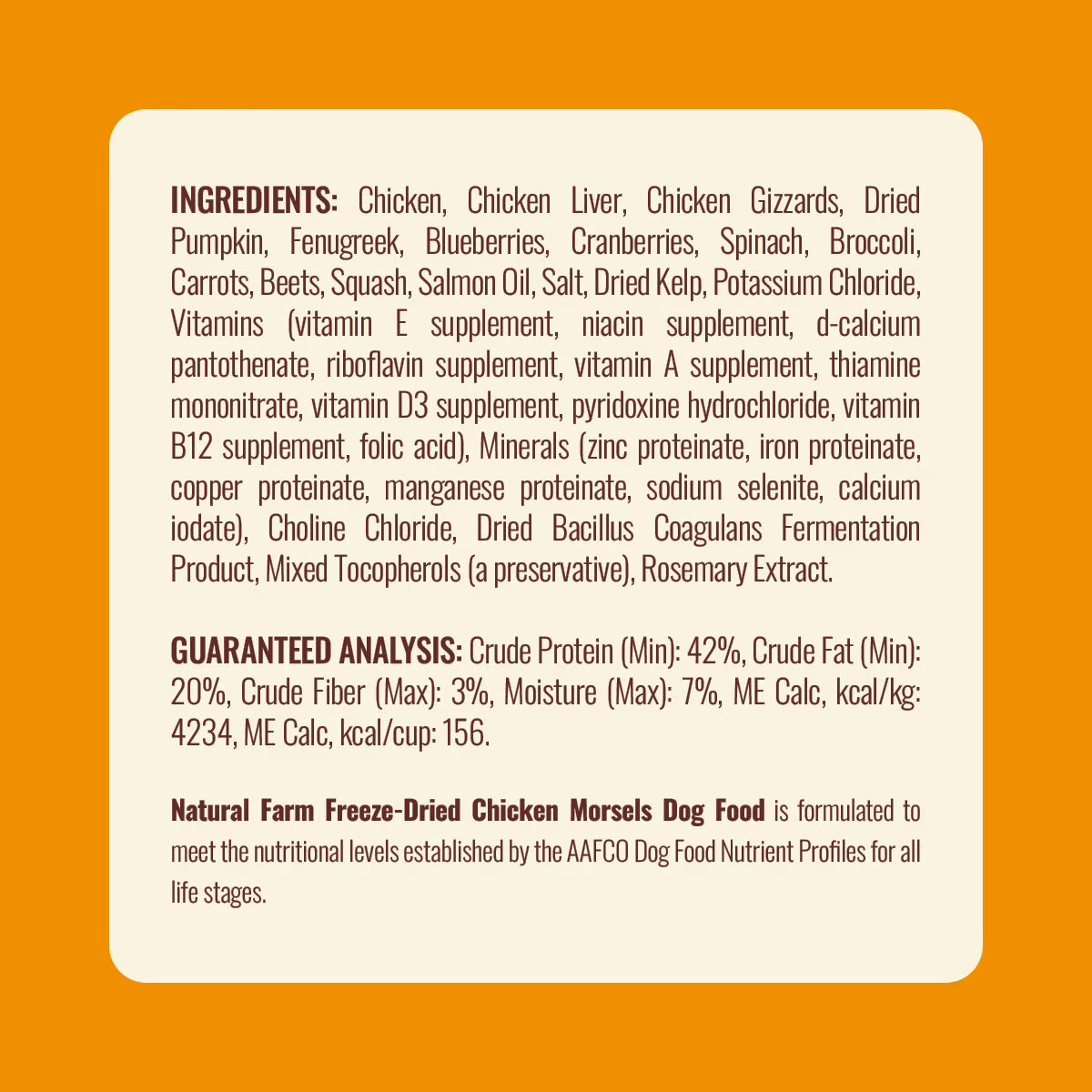 Natural Farm Chicken Patties Grain-Free Freeze-Dried Dog Food, 14-oz bag