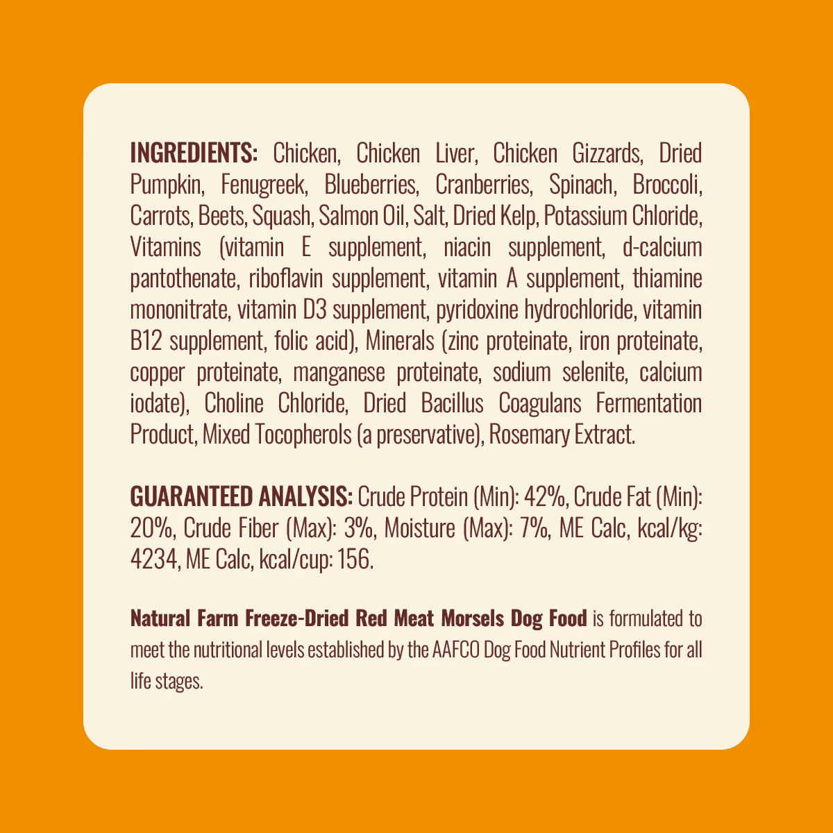 Natural Farm Chicken Morsels Grain-Free Freeze-Dried Dog Food, 3.5-oz bag