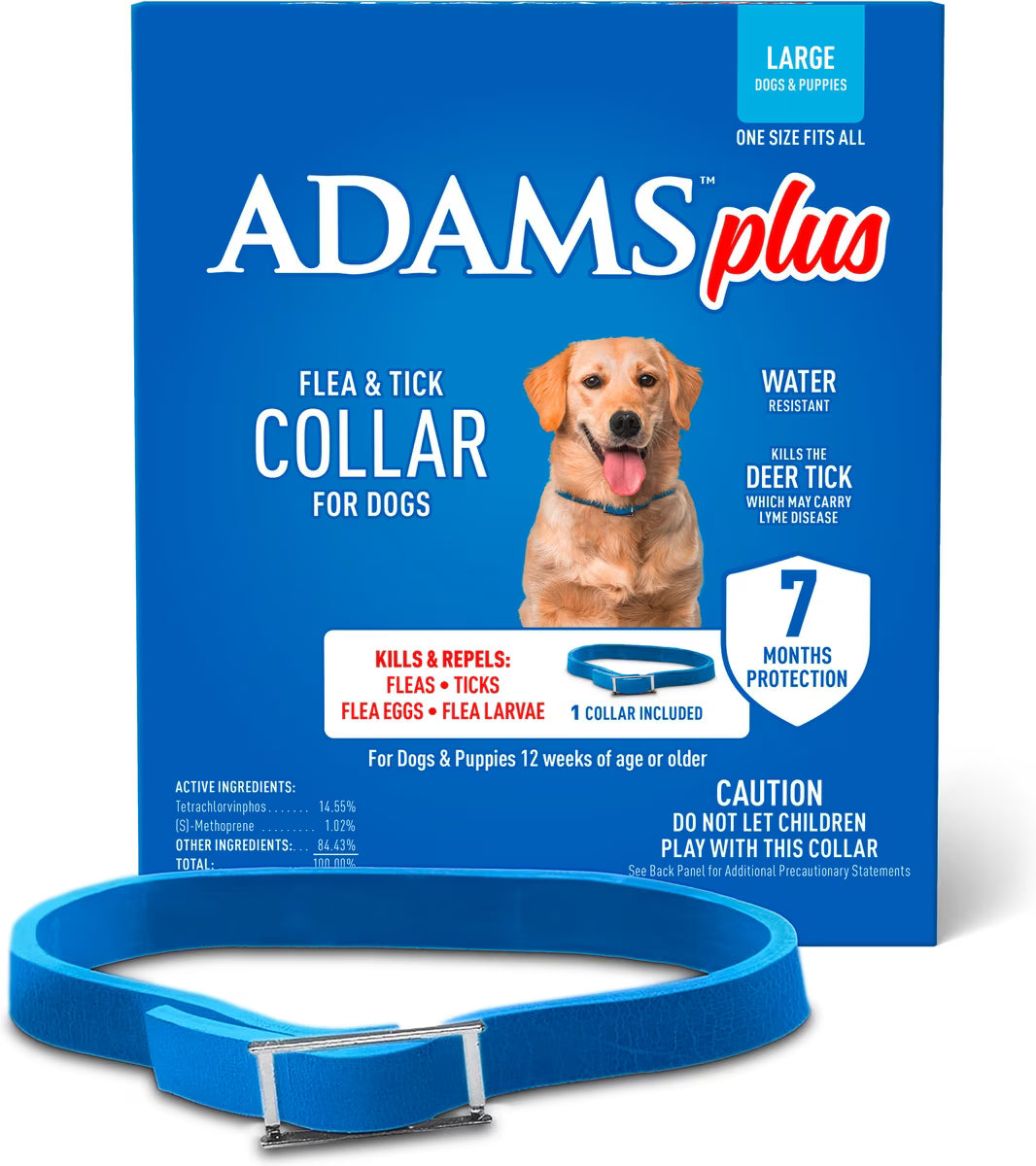 Adams Plus Flea & Tick Collar for Large Dogs 1ct 7 Month Supply