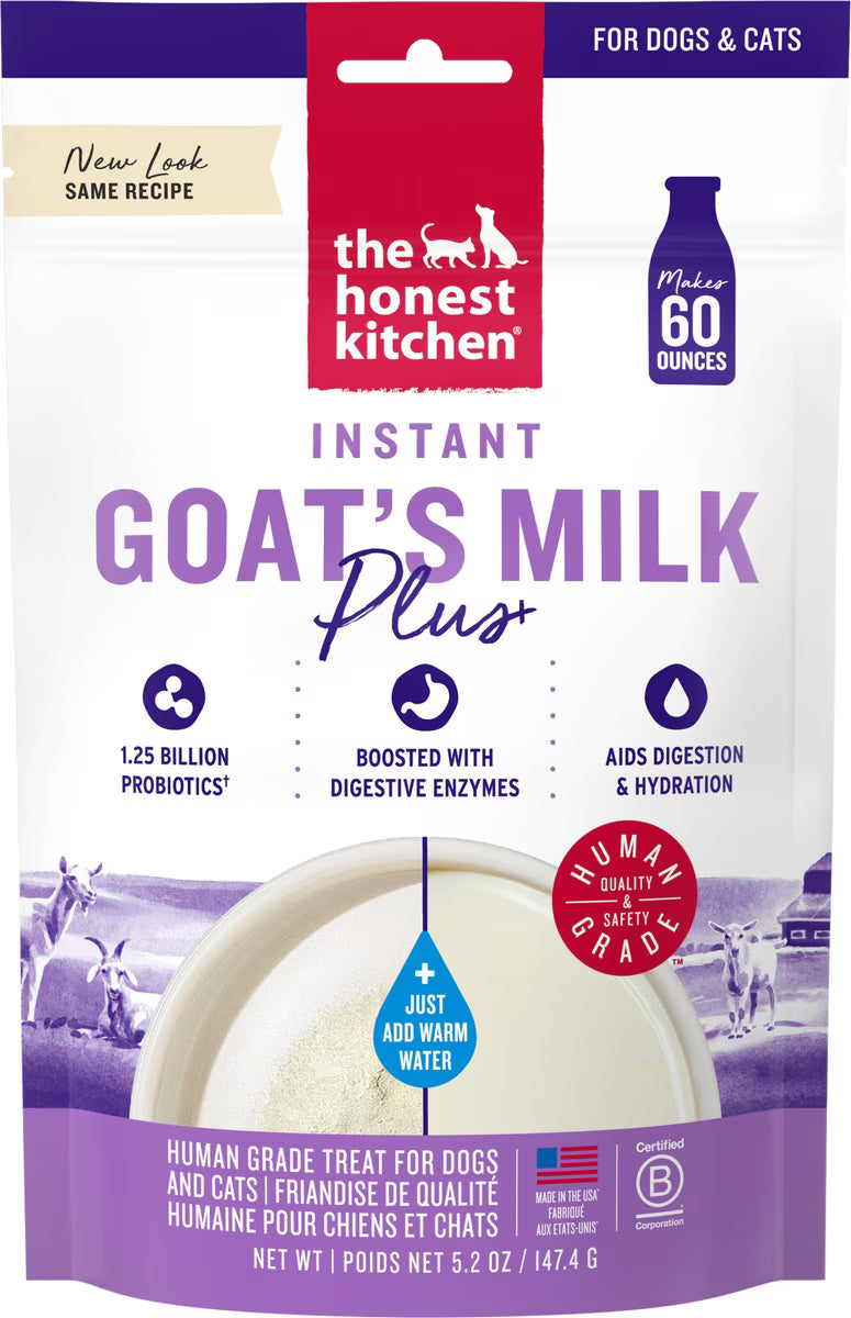 The Honest Kitchen Human Grade Daily Boosters Instant Goat's Milk with Probiotics for Dogs & Cats 5.2-oz