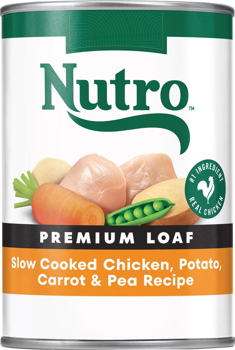 Nutro Grain-Free Premium Loaf Slow Cooked Chicken, Potato, Carrot & Pea Recipe Canned Dog Food 12.5oz