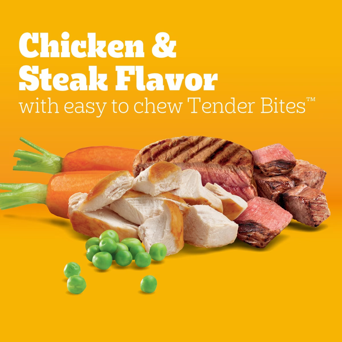 Pedigree Tender Bites Adult Complete Nutrition Chicken & Steak Flavor Dry Dog Food 14lb