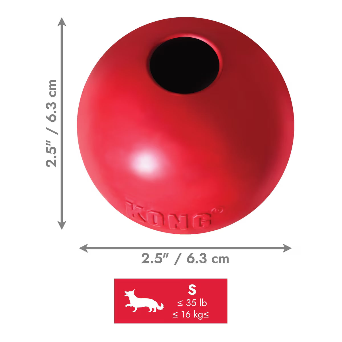 Kong Classic Ball with Holes for Dogs Small