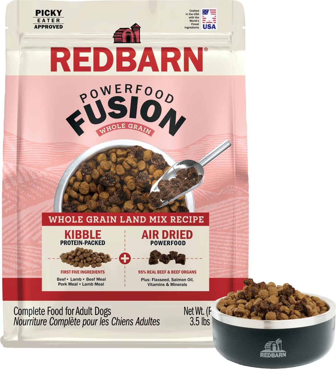 Redbarn Powerfood Fusion Air Dried Whole Grain Land Beef & Lamb Recipe Kibble Blend Dry Dog Food3.5lb