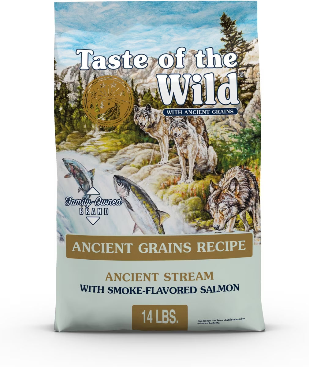 Taste of the Wild Ancient Stream All Life Stages Smoke-Flavored Salmon & Ancient Grains Recipe Dry Dog Food 14lb
