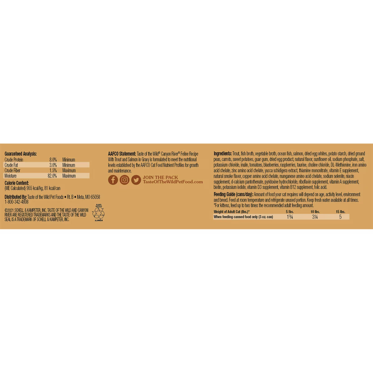 Taste of the Wild Canyon River Feline Recipe with Trout & Salmon in Gravy Canned Cat Food 3oz