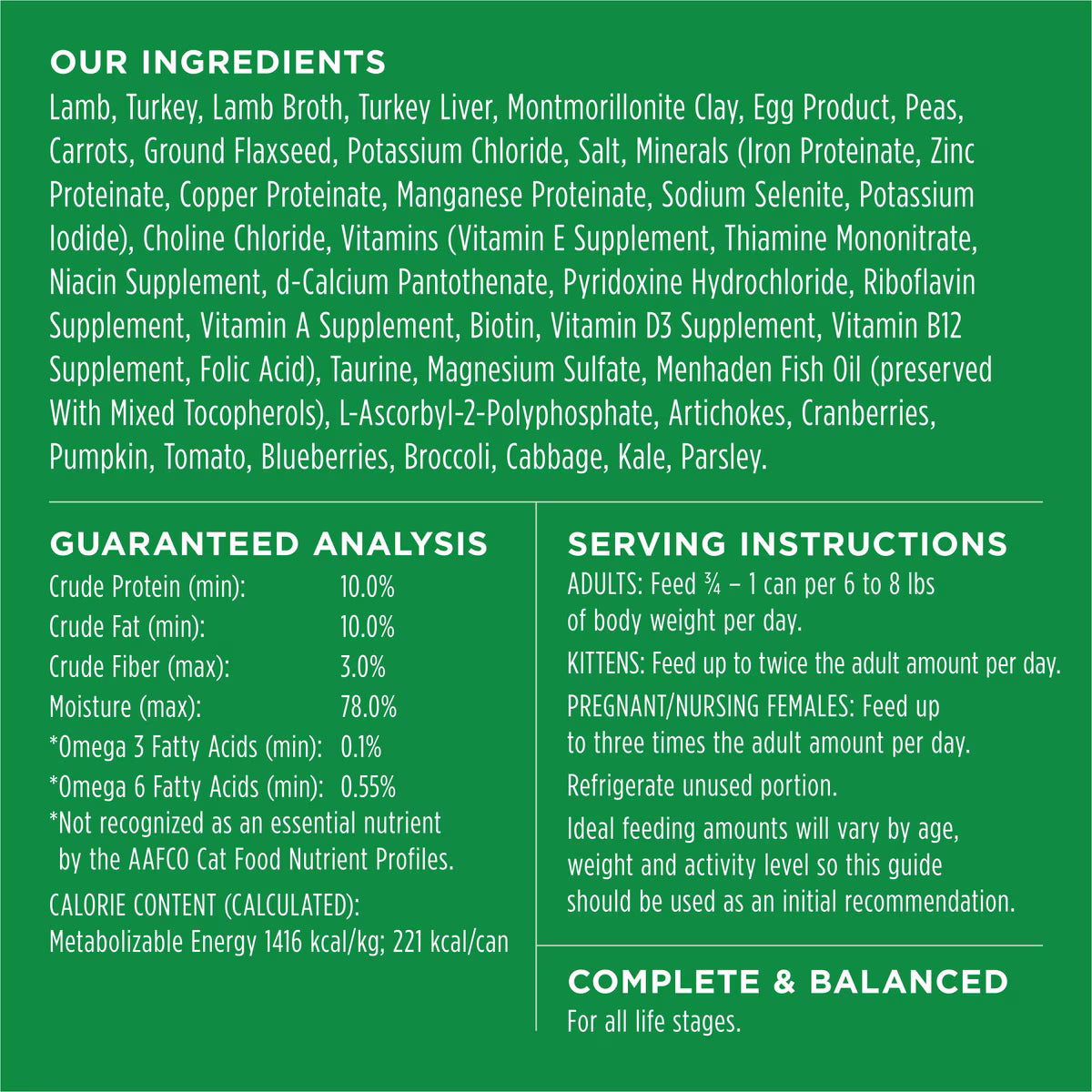 NV Instinct Original Real Lamb Recipe Grain-Free Pate Wet Cat Food, 5.5-oz can