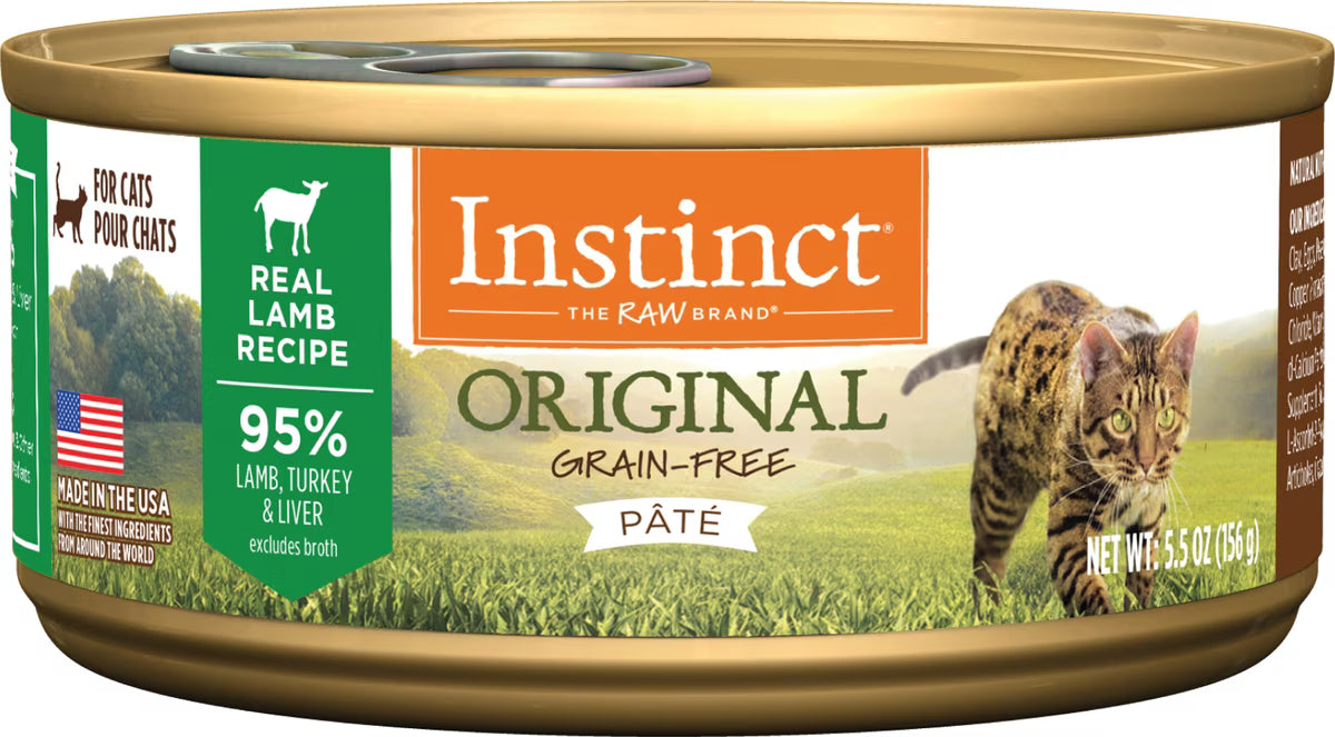NV Instinct Original Real Lamb Recipe Grain-Free Pate Wet Cat Food, 5.5-oz can