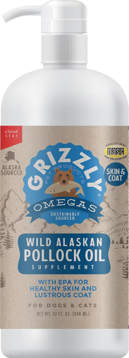 Grizzly Pollock Oil Dog Food Supplement 32oz