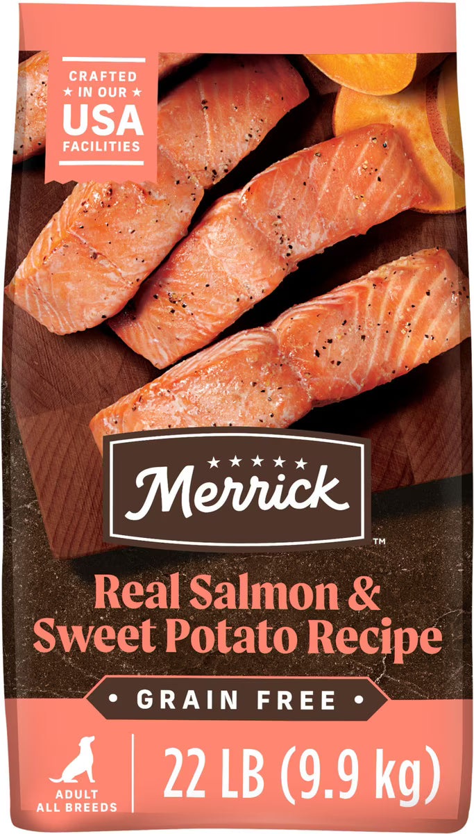 Merrick Grain-Free Real Salmon & Sweet Potato Recipe Dry Dog Food 22lb