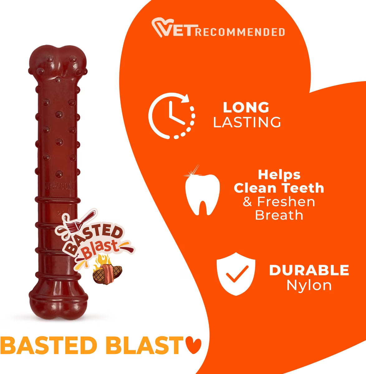Nylabone Power Chew Basted Blast Dual Flavored Dog Chew Large