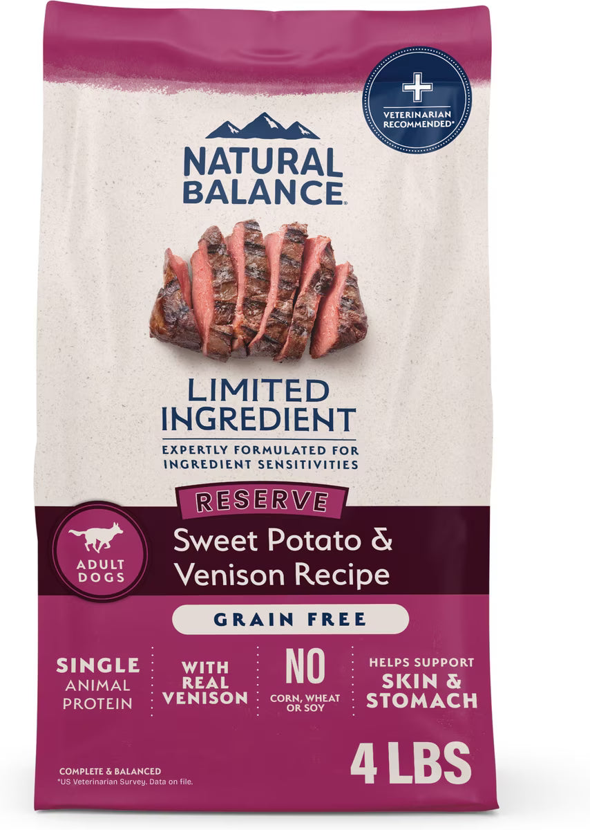 Natural Balance Limited Ingredient Grain-Free Sweet Potato & Venison Recipe Dry Dog Food 4lb