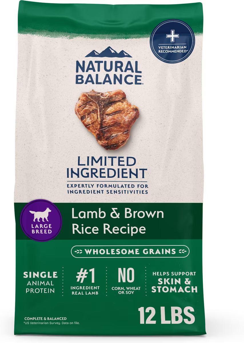 Natural Balance Limited Ingredient Lamb & Brown Rice Recipe Large Breed Dry Dog Food 26lb
