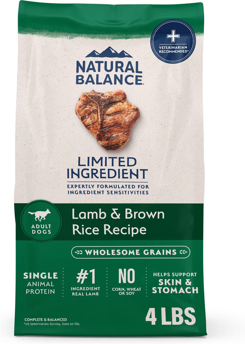 Natural Balance Lamb & Brown Rice Recipe Dry Dog Food 4lb