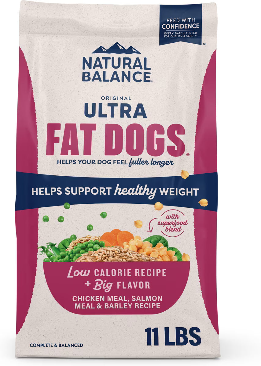 Natural Balance Fat Dogs Chicken Meal, Salmon, Barley Recipe Dry Dog Food 11lb
