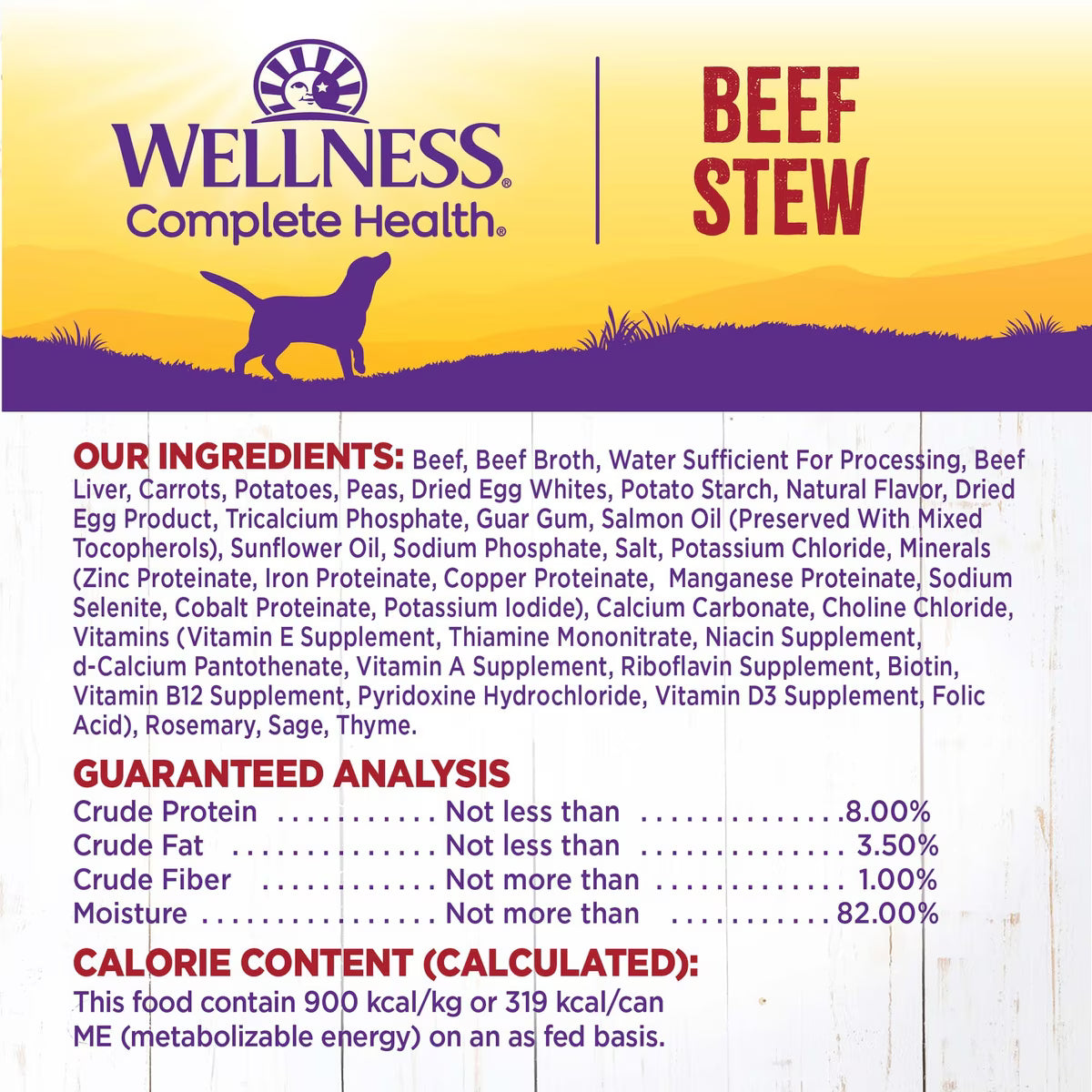 Wellness Beef Stew with Carrots & Potatoes Grain-Free Canned Dog Food 12.5oz