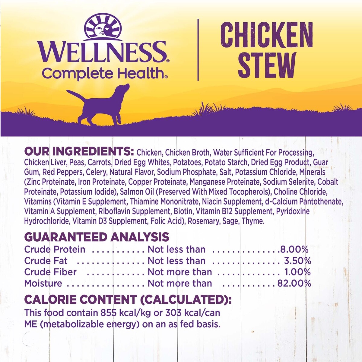 Wellness Chicken Stew Grain-Free Natural Canned Dog Food 12.5oz