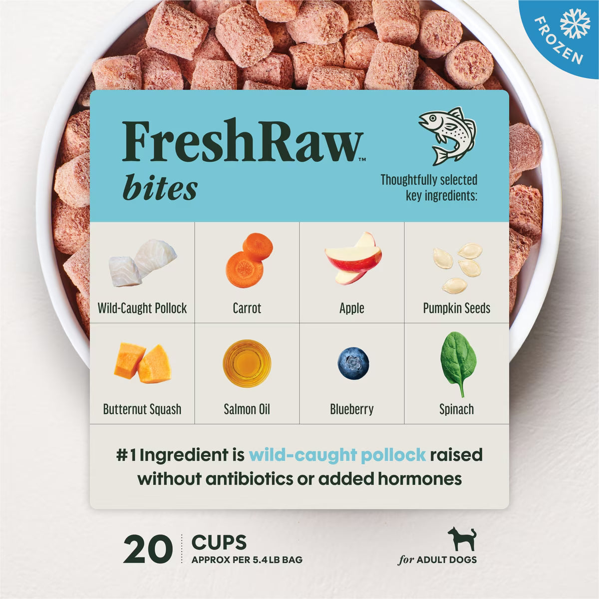 Instinct FreshRaw Bites Wild-Caught Pollock Recipe Dog Food 5.4 lbs