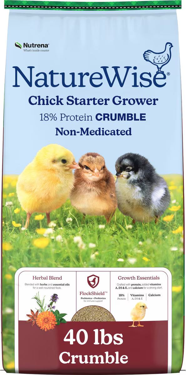 Nutrena NatureWise 18% Non-Medicated Chick Starter-Grower Crumble 40lb