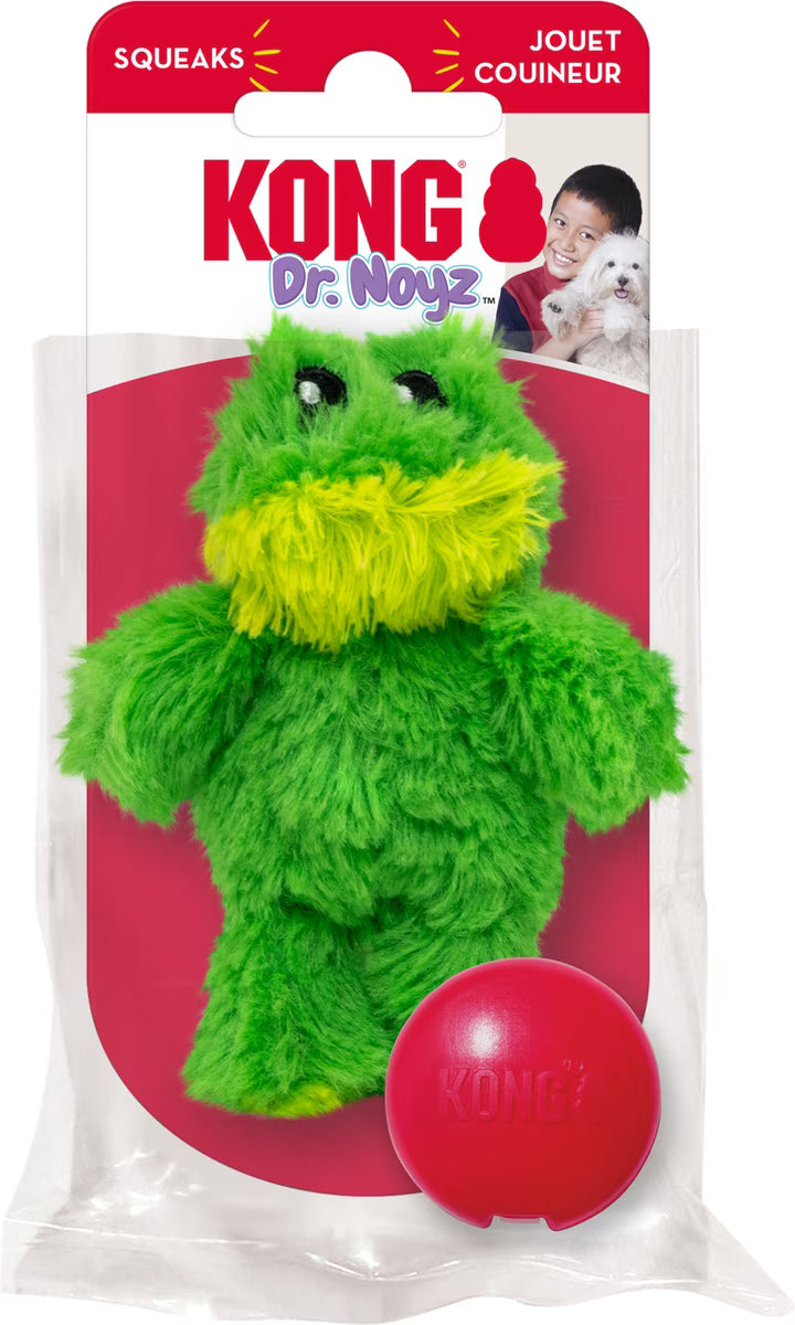 Kong Dr. Noyz Frog Plush Dog Toy XS