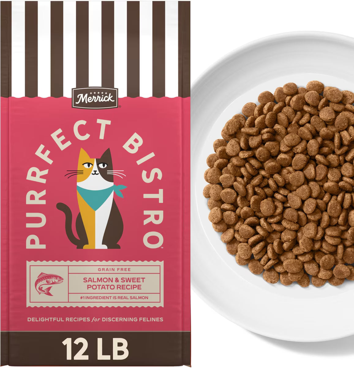 Merrick Purrfect Bistro Grain-Free Salmon & Sweet Potato Recipe Dry Cat Food 12lb