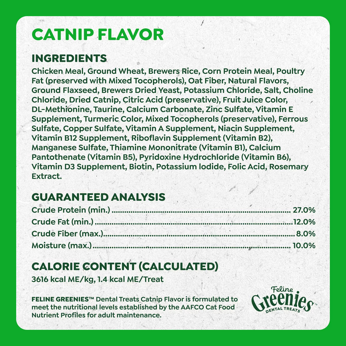 FELINE GREENIES CATNIP TRT 4.6