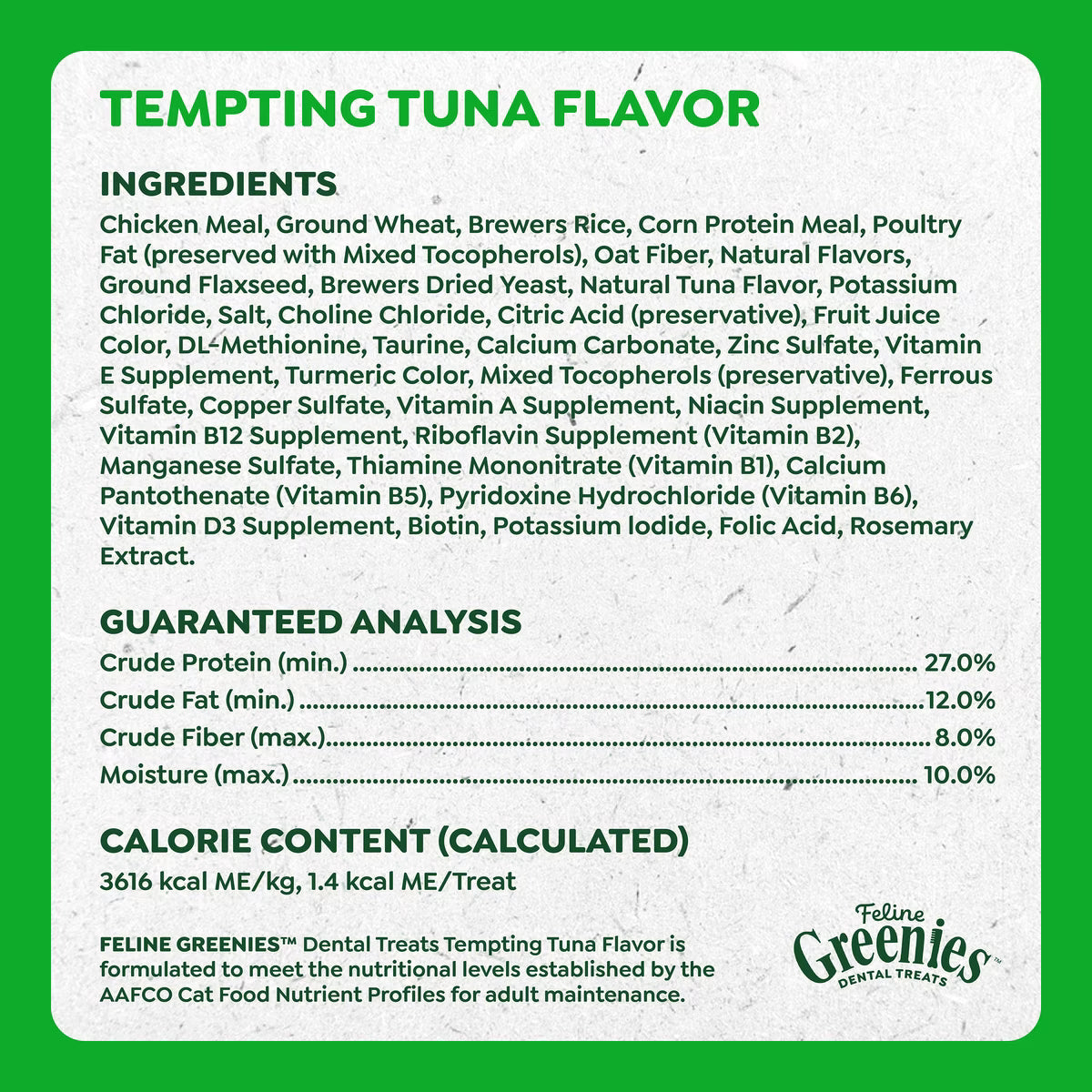 FELINE GREENIES TUNA 4.6