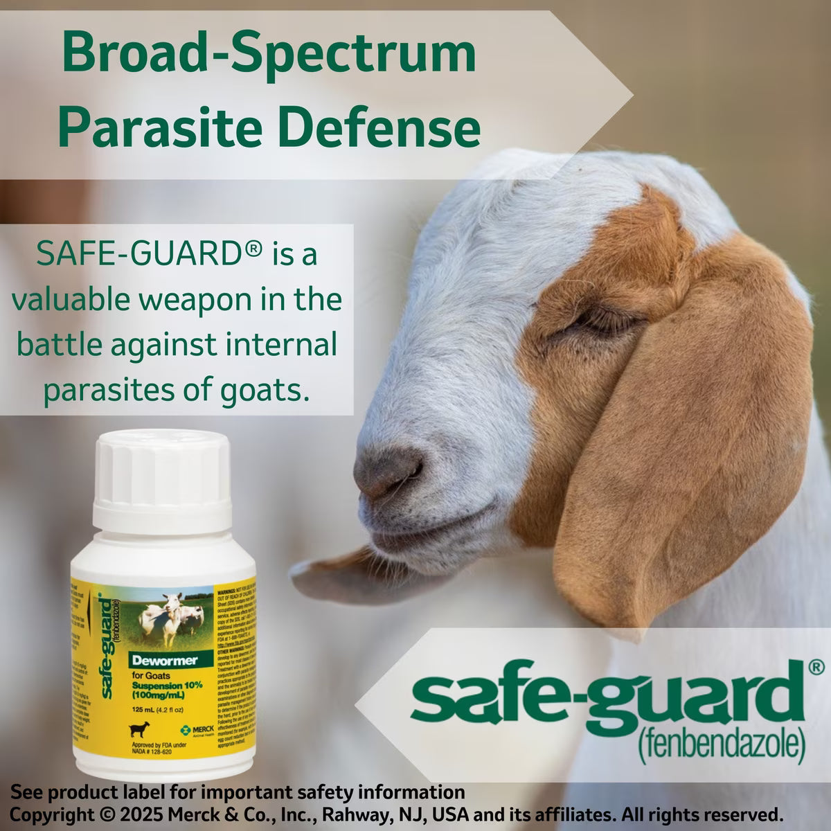 Safe-Guard Goat Dewormer Suspension for Goats 125ml